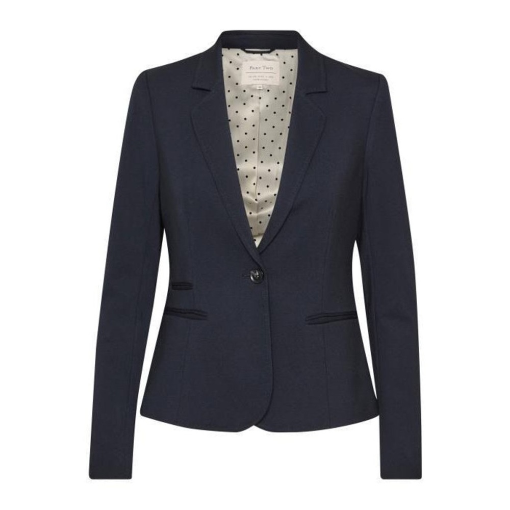 Women's Navy Single-Button Tailored Blazer